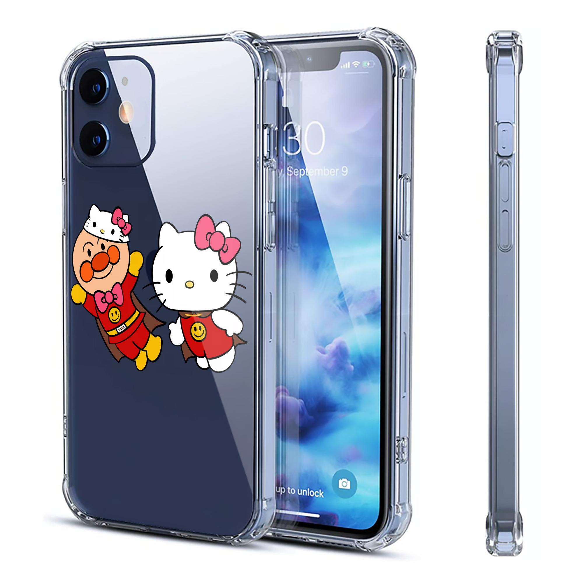 （画像用） アンパンマン Anpanman 【iPhone 12シリーズ対応】透明スマホケース（クリアソフトケース）